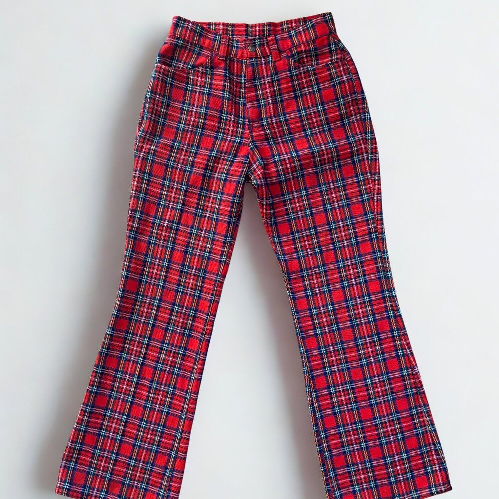 Vintage Levi’s for Gals Red Plaid Flare Pants